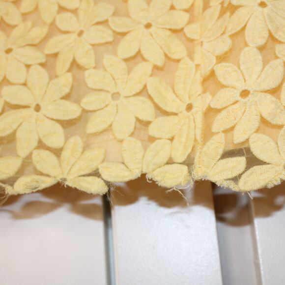 LULUs Spring It On Yellow Floral Embroidered Set Tie Strap Top Skirt | Small - Picture 4 of 13